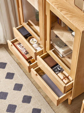 salamanca oak cabinet with glass door