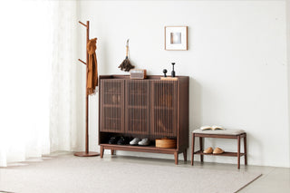 shoe cabinet walnut