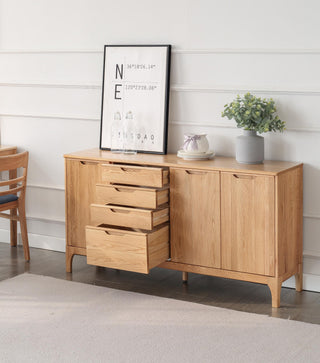 sierra oak wood buffet four drawers