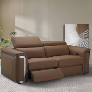 silvana motorised recliner leather sofa