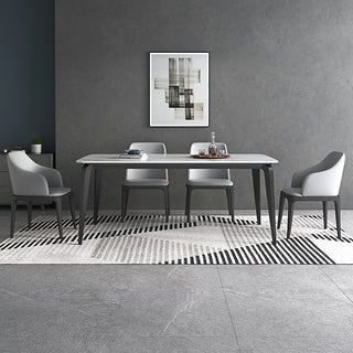 sintered stone dining table dining chair with armrest