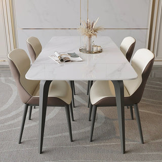 sintered stone dining table rounded edge