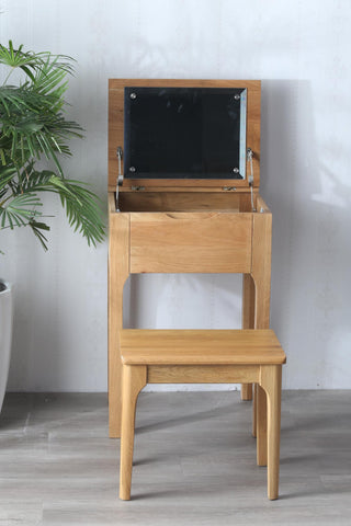 sleek gianni vanity table with flip up mirror