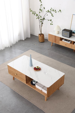sleek parma wood coffee table rectangular oak wood