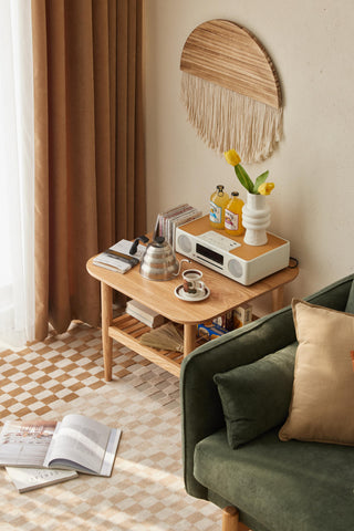 sleek sola oak square coffee table