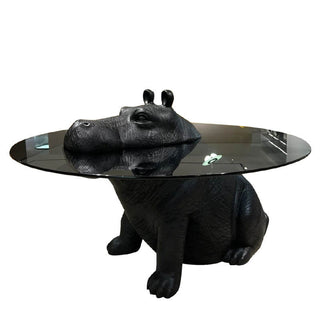 sleek tempered glass top coffee table hippo