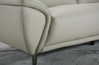 soft light grey leather sofa gina