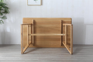 solid oak manta wood table seats four