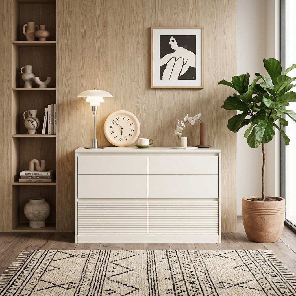 Vincenzo Solid Wood White Dresser