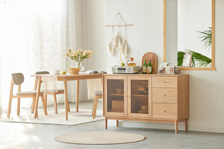 sophisticated melfi oak sideboard cabinet