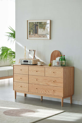 spoleto oak short chest of drawers 5 legs