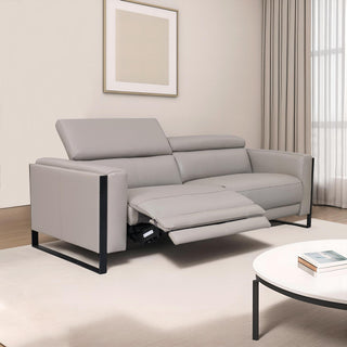stephanie recliner full leather sofa grey