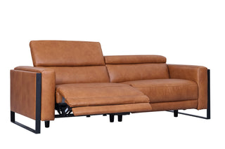 stephanie recliner leather sofa brown