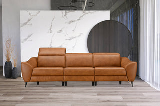 stylish abby electric recliner sofa top grain leather living room