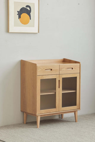 stylish almer oak buffet glass doors