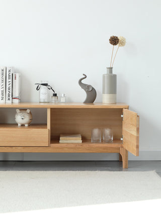 stylish renzo scandinavian tv console natural oak
