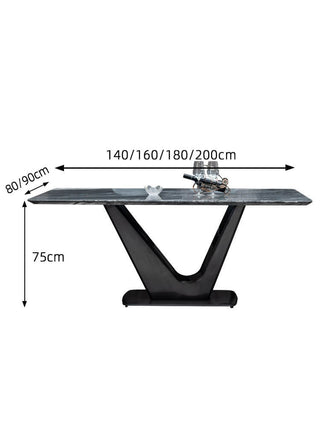 stylish sintered stone dining table with metal legs vania