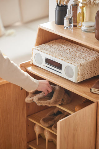 stylish sorrento oak footwear cabinet