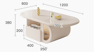 taya sleek white gloss coffee table