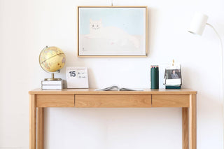 toledo solid wood study table beveled