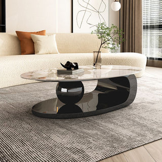tomy coffee table sintered stone top metal base