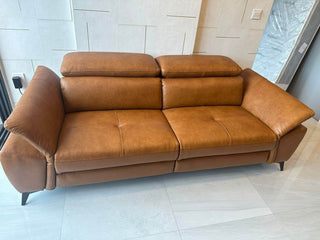 TOP GRAIN LEATHER POWER RECLINING SOFA