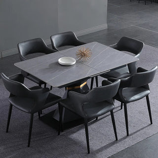 trident modern extendable dining table stone top