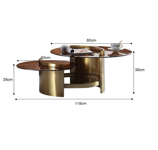 udine round glass coffee table living room centerpiece