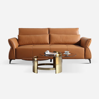 udine round glass coffee table modern look