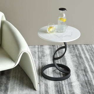 valeria black round side table living room