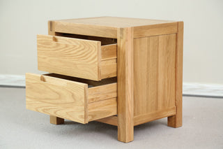 venet oak bedside two drawer design
