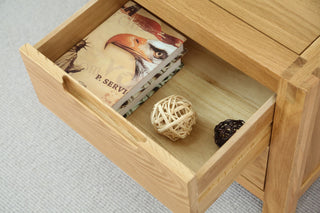 venet traditional oak bedside