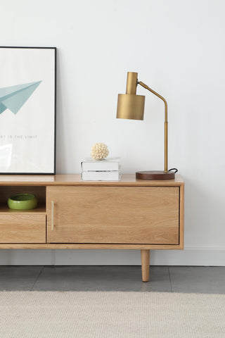 versatile angelo oak wood tv console natural finish