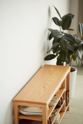 versatile wooden shoe bench