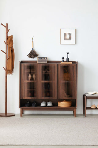 walnut shoe cabinet