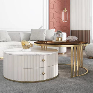 white fluted nesting table shirley