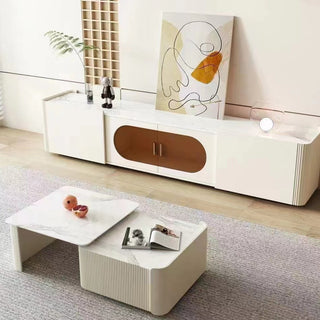 white sintered enzo nesting table