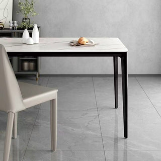 white sintered stone dining table benjamin