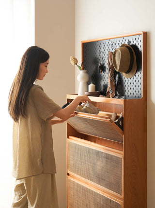 yara shoe cabinet wood compact