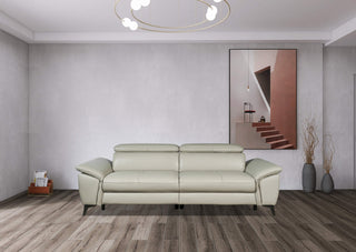 2.5 seater sofa light grey leather