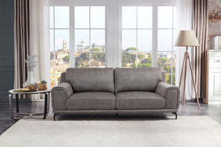 3 seater top grain leather sofa grey toby