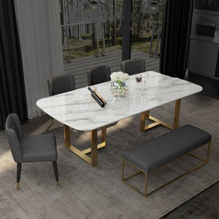 4 seater white marble dining table
