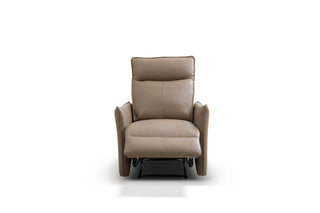 Esther Recliner Manual Beige Leather Frontview