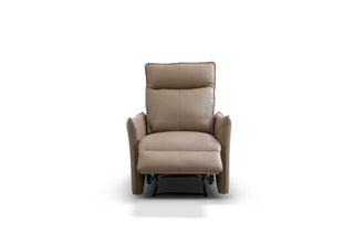 Esther Recliner Manual Beige Leather Frontview