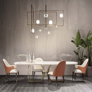 oval shaped marble dining table with gold legs