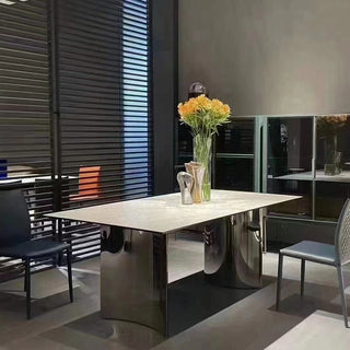 Sintered stone dining table Cindy white top