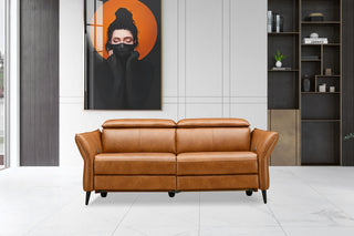 anson brown leather electric recliner sofa with usb charging port
