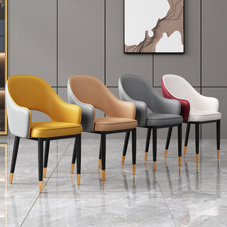 assorted colour dining chairs