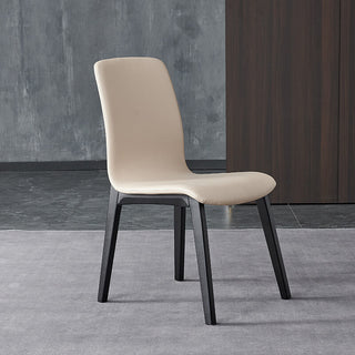 beige dining chair black wooden leg