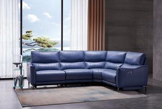 blue sectional recliner sofa